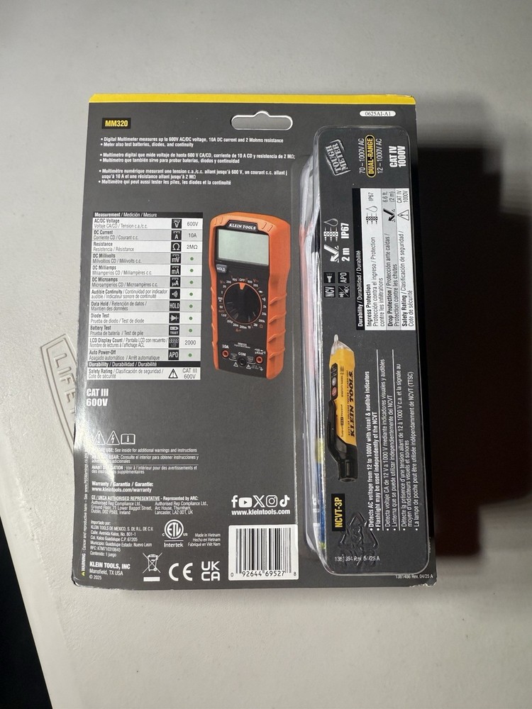 Klein Tools Digital Multimeter and Non-Contact Voltage Tester Set MM320