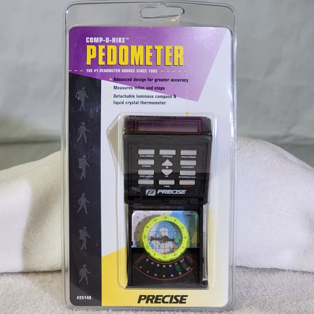 Precise Compu-U-Hike Pedometer Compass Thermometer Model #25148 NEW IN ORIG PKG