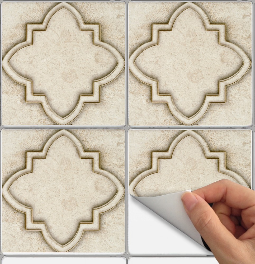 Tile Stickers for Kitchen Backsplash Floor Bath Removable Waterp: Moroccan NS004