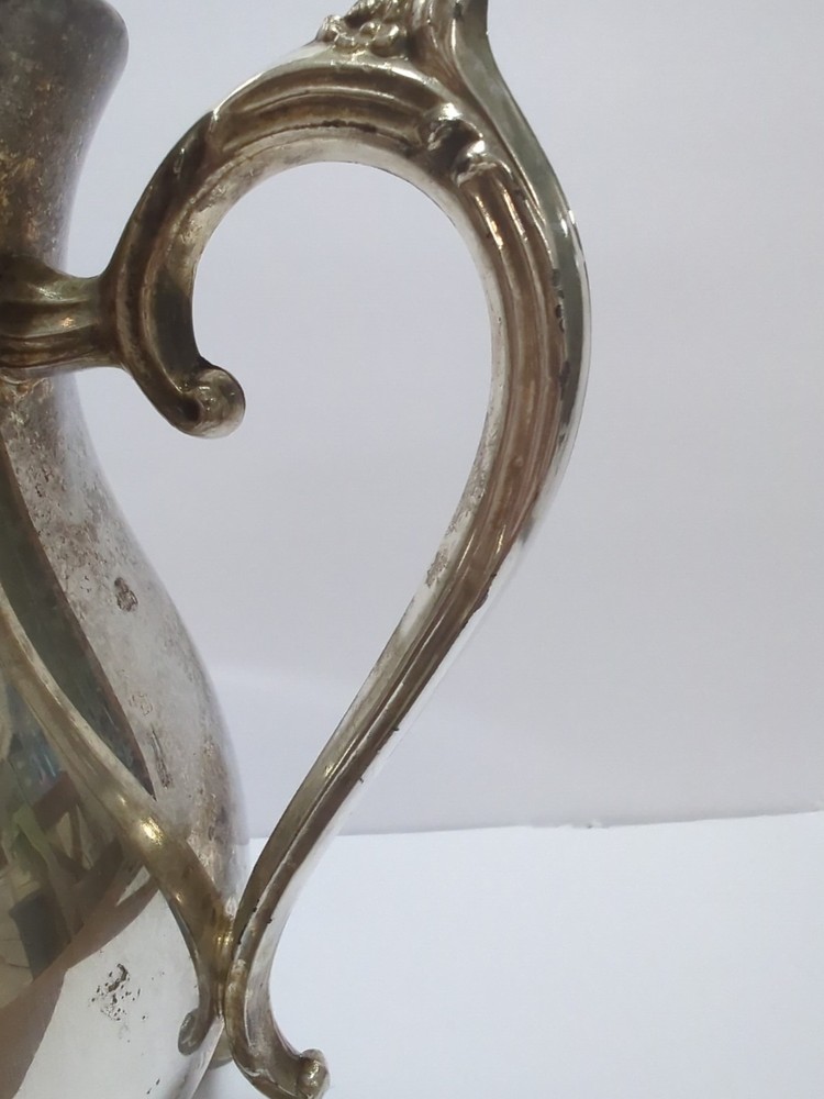 Vintage Leonard Silver Plate Footed Water Pitcher with Ice Lip