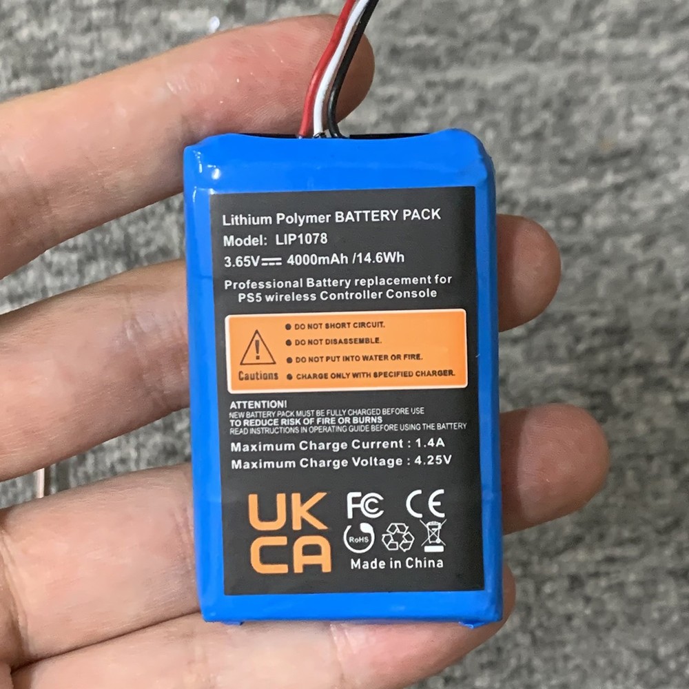 2 PACK 4000mAh Battery Replacement for Sony Playstation 5 Dualsense Controller