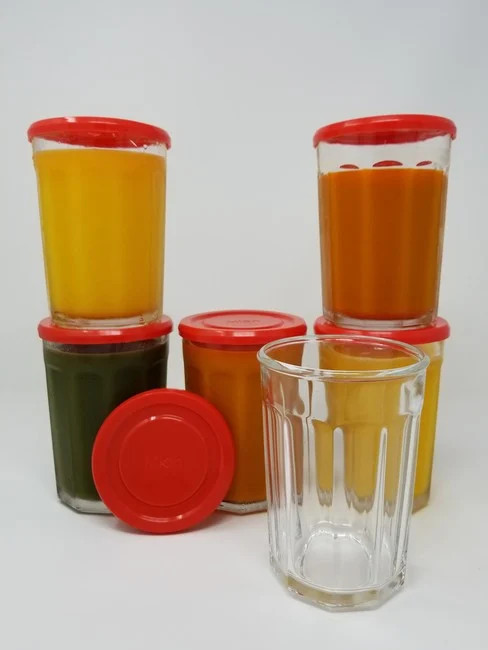 Mian Red Plastic Lids fits Luminarc Working Glass 6 Pack