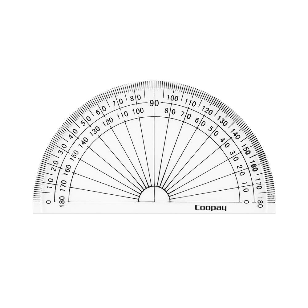 48 Pack Plastic Protractors Student Math Clear 180 Degrees 4 Inches Angle