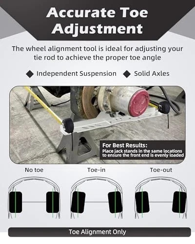 Heavy Duty Wheel Alignment Tool Kit, Toe Alignment Tool Silver, Thickened Plate