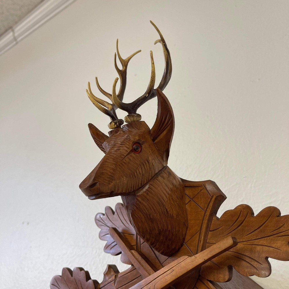Black Forest Deer Head Hunter Cuckoo Clock