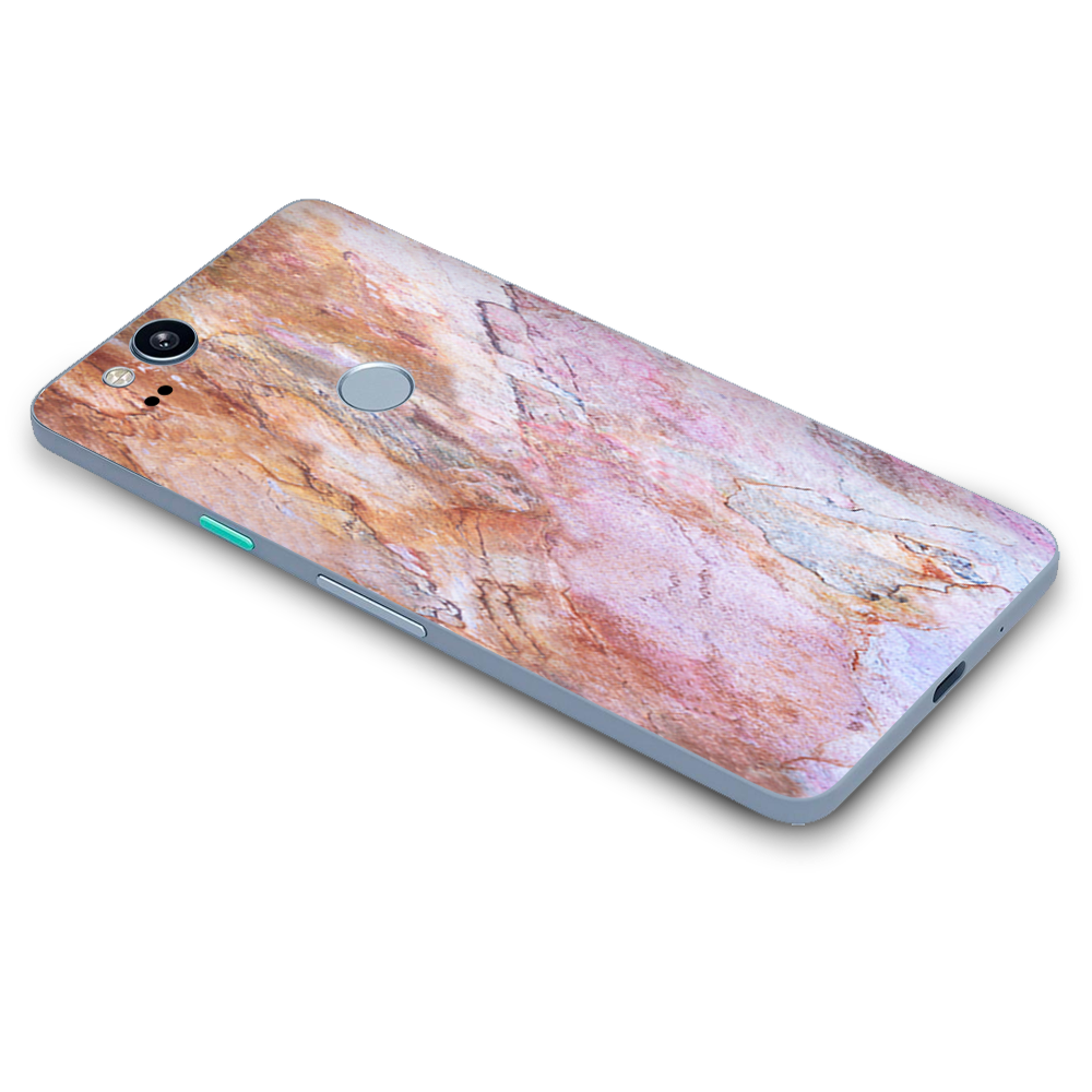 Google Pixel 2 Skins Decal Wrap Rose Peach Pink Marble Pattern