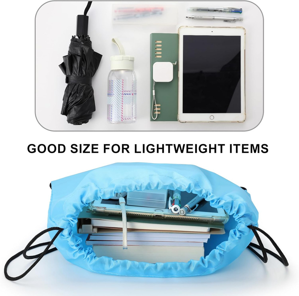 6Pcs Drawstring Backpacks Bulk String Bag Cinch Sack Pack Storage Knapsack Polye