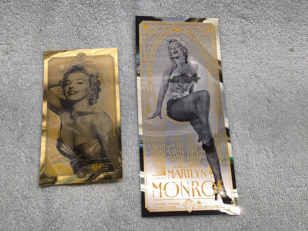 "MARILYN MONROE" ONE GOLDBACK & ONE SILVERBACK