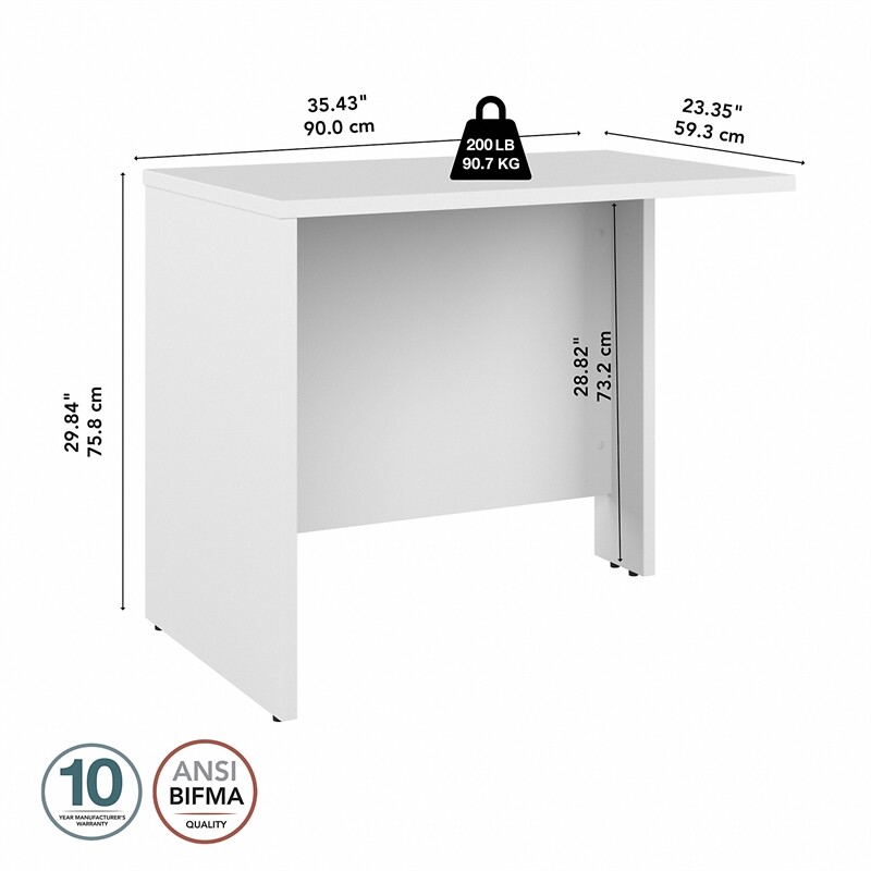Studio C 36W Bridge/Return in White - Engineered Wood