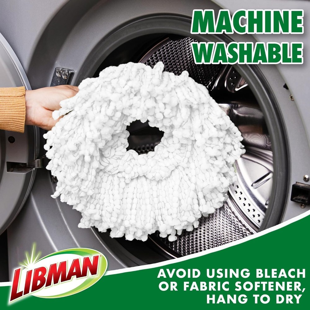 Tornado Spin Mop System with 4 Microfiber Heads - No-Tip Bucket & Spin Chamber