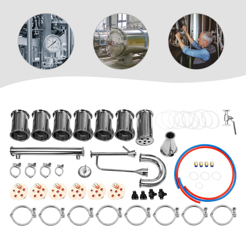 4" inch Reflux Column Moonshine Still w/ Dephlegmator, Condenser, Bubble Plate