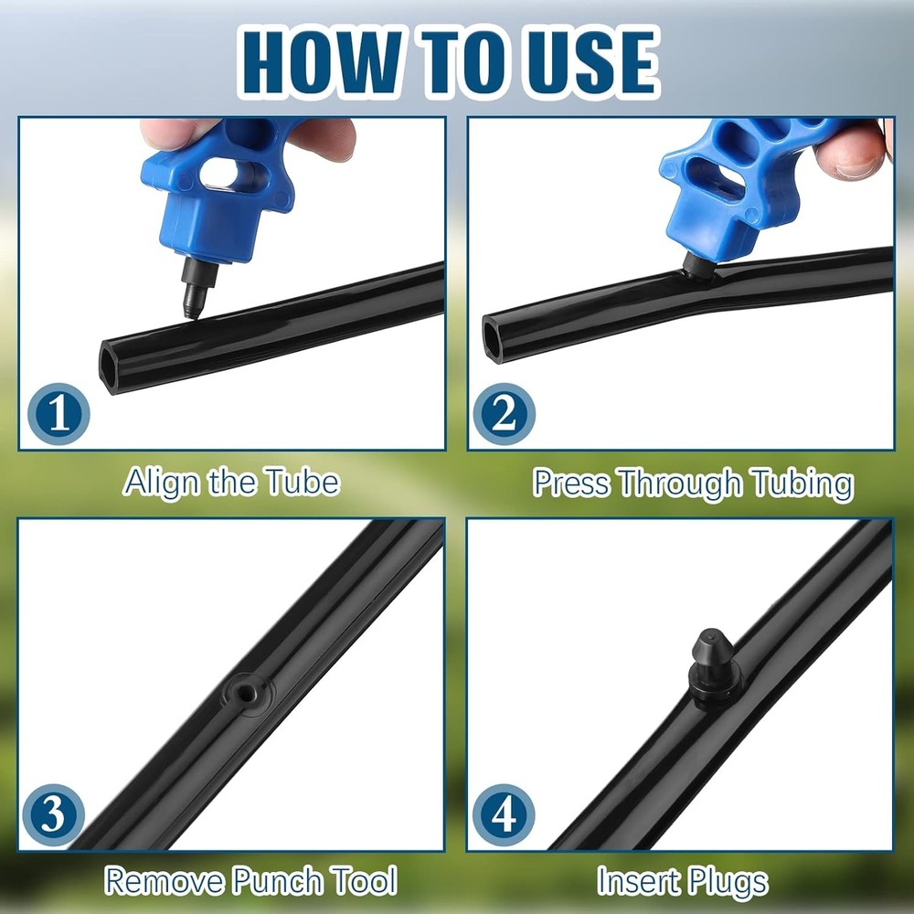 Honoson 51 Pcs Drip Irrigation Hole Punch Tool Set, Black, Blue