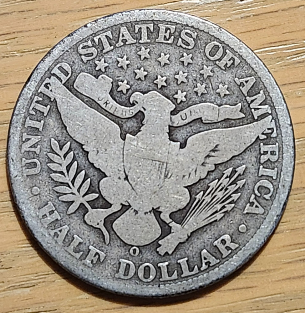 90% SILVER 1906 O BARBER HALF