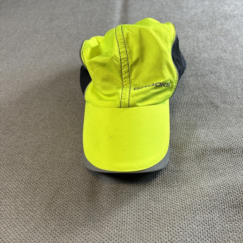 Brooks Running Yellow Lightweight Perforated Adjustable Cap OSFA