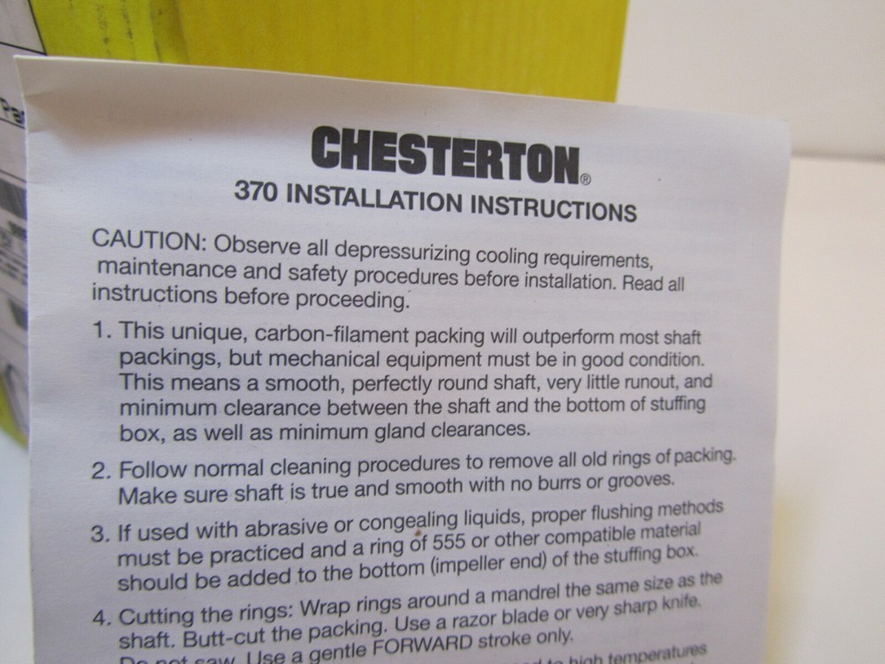Chesterton 370 High Temperature Packing .250" 2 Lbs