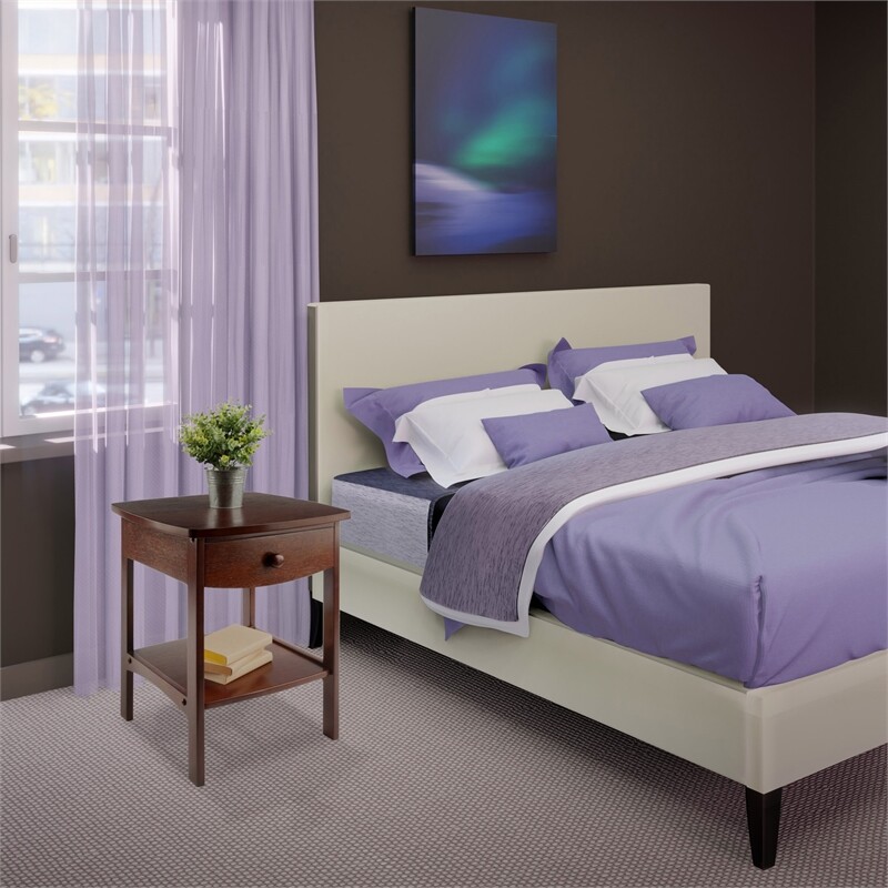 Winsome Claire Transitional Solid Wood Nightstand in Antique Walnut