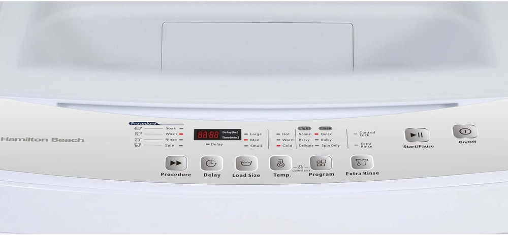 Portable Washer-Led Digital Display Panel-5 Cycles-Top Loading Design-Low Noise