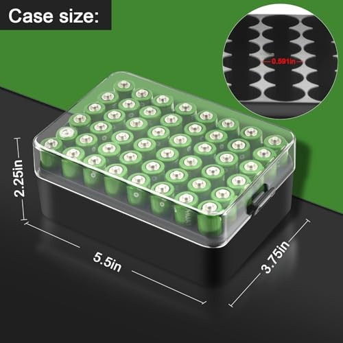 Battery Organizer Storage Case, Battery Vault Box Container for Large Black