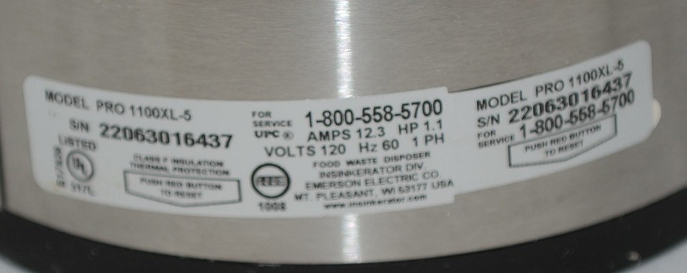 InSinkErator Pro 1100XL Evolution Series Ultra Quiet 1 HP Garbage Disposal