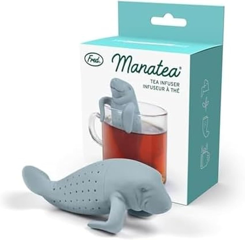 Genuine , MANATEA, Manatee Reusable Silicone Tea Infuser, Blue, Fun Gift for Tea