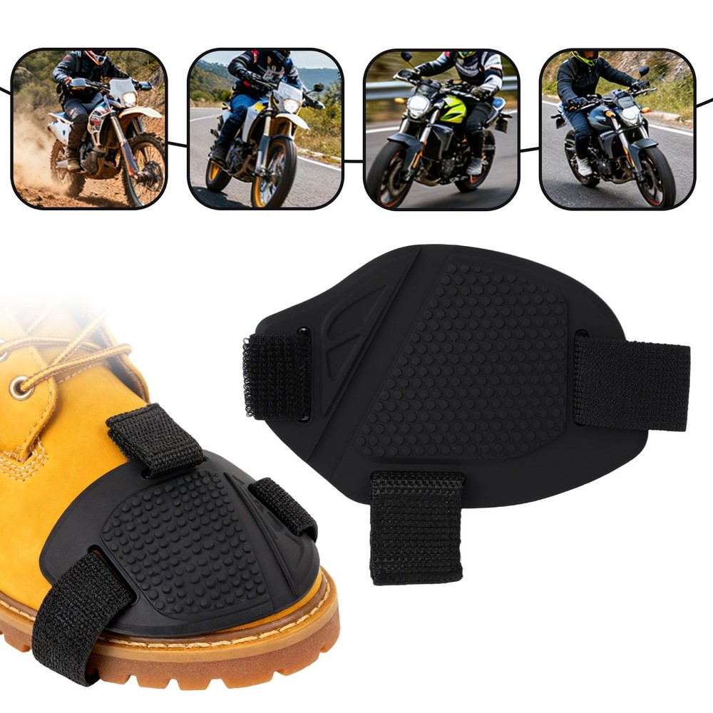 4pcs Motorcycle Shoe Protector Adjustable Motorcycle Gear Shift Pad Shoe Black