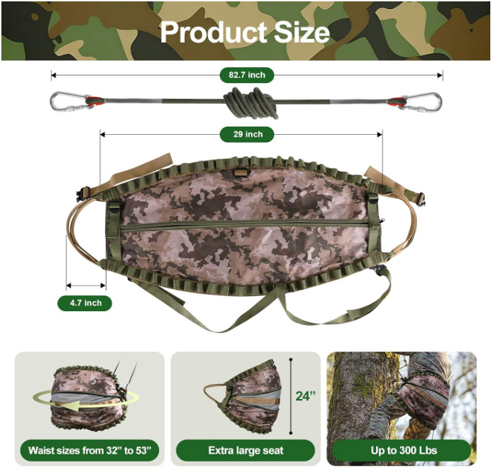 Lightweight Hunting Saddle – Adjustable Hammock-Style Tree Seat for Hunters