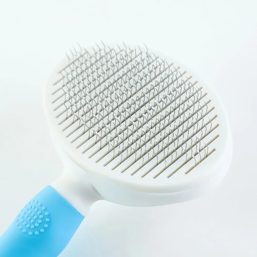 Pet Grooming Brush: Self-Cleaning Slicker Comb with Massage Function