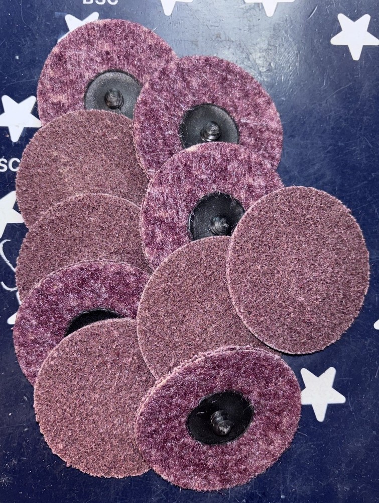 (10) Weiler 51534 - 3" Plastic Button Style, AO Medium Surface Conditioning Disc