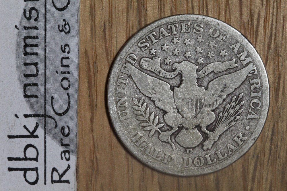 1908 D Barber Half Dollar - G - Good