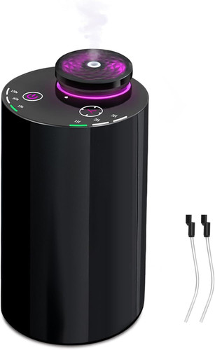 Waterless Essential Oil Diffuser - Cordless Portable Aromatherapy Scent Black