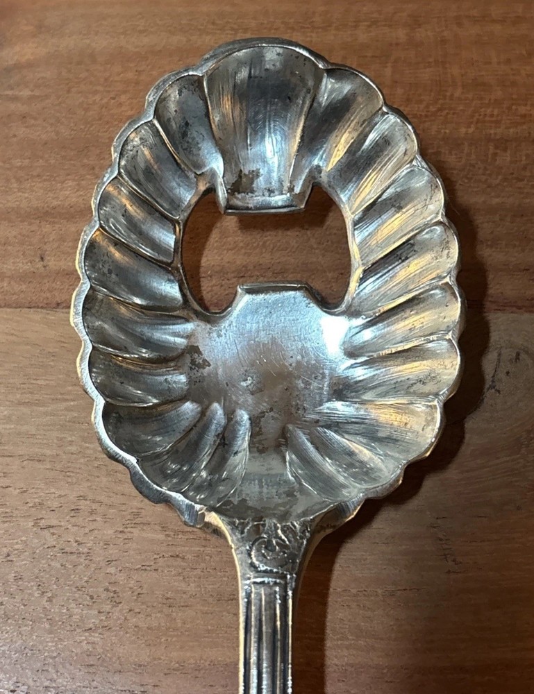 Antique Unique Silver Plated Bottle Opener Serving Spoon - Unusual Bar Ware