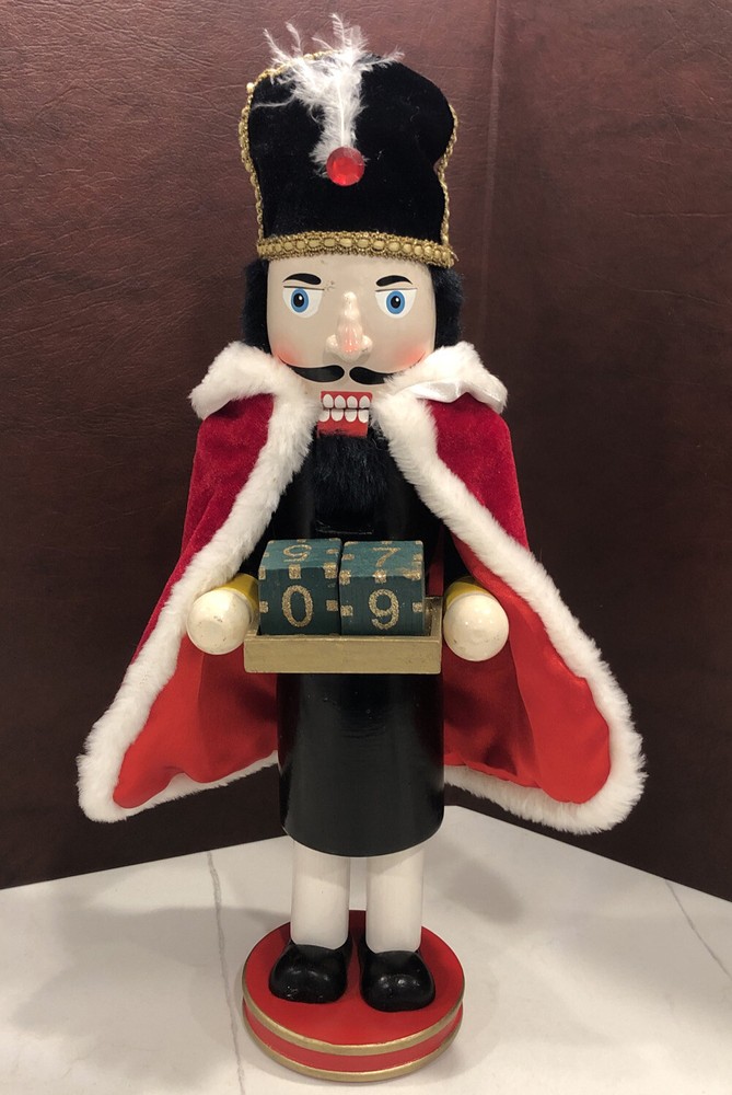 Nutcracker Cape Feather Hat Count Down Blocks on Tray 16”