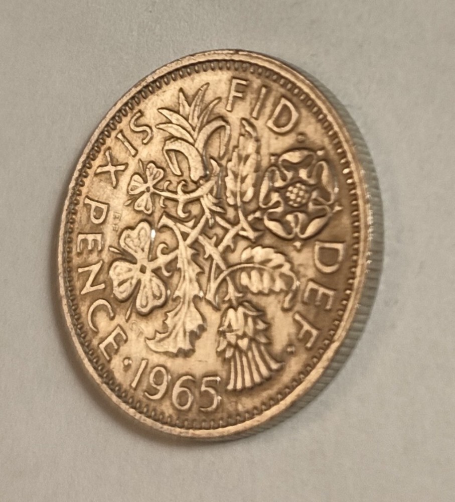1965 sixpence. Elizabeth II