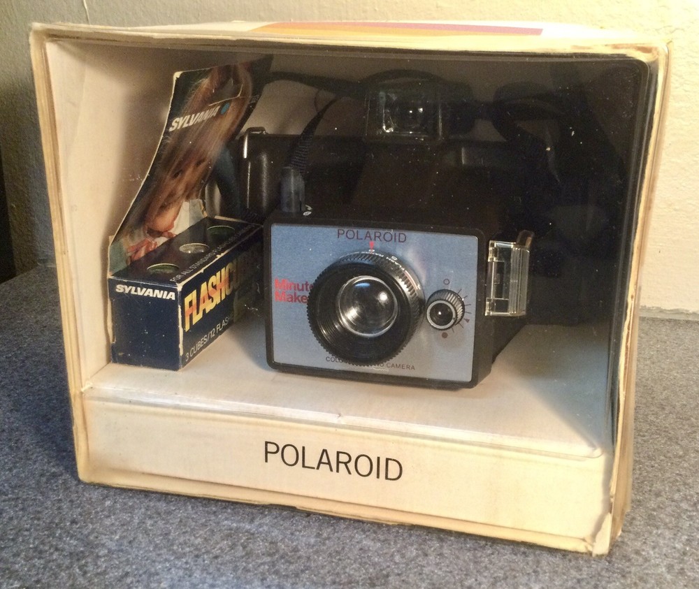 POLAROID MINUTE MAKER LAND CAMERA WITH FLASH CUBES, MANUALS & BOX