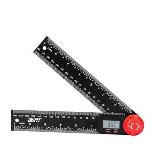 Digital Angle Finder Protractor, Angle Finder Ruler, 7inch 200mm ABS-Black