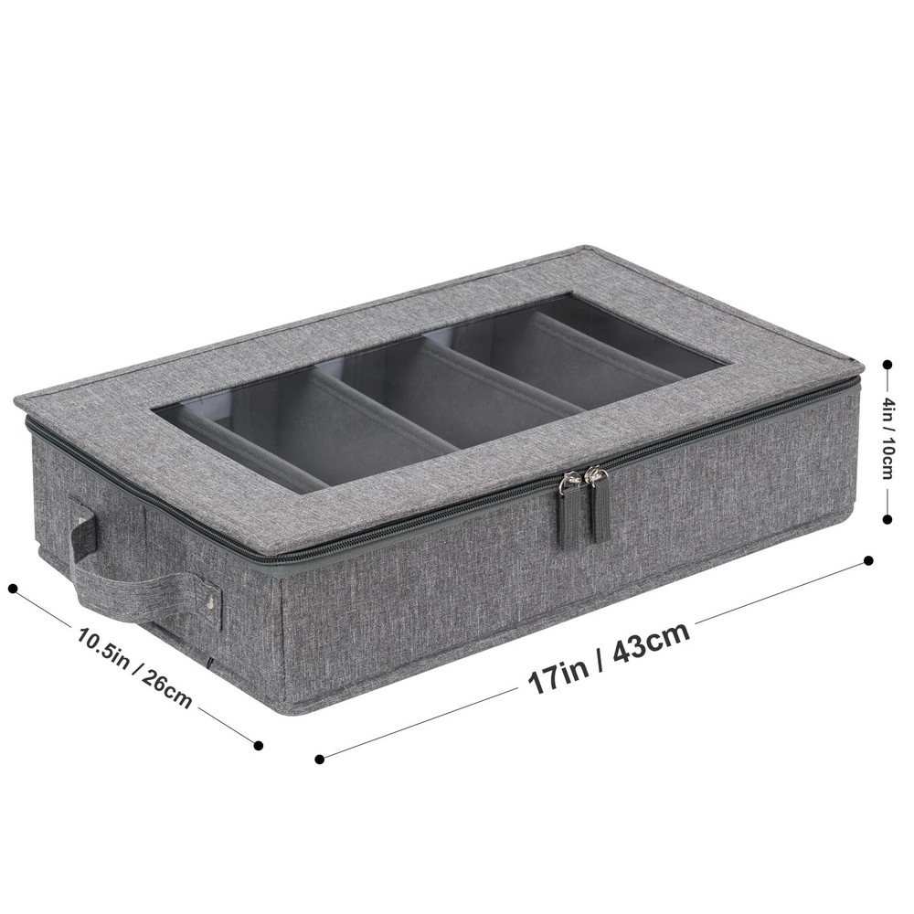 Flatware Utensil Storage Case, Silverware Storage Box Chest with Adjustable D...