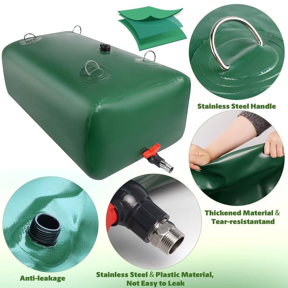 400 L/105.7 Gallon Water Storage Bladder, Foldable Portable Water Bladder Tan...