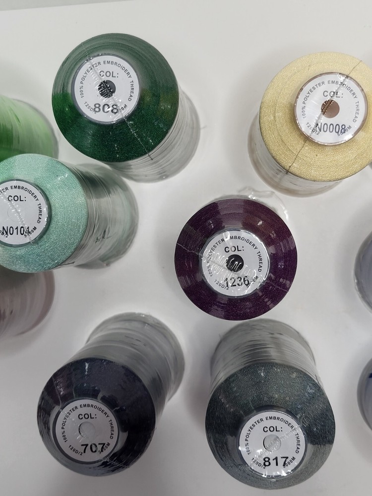 Embroidery Machine Thread Lot of 11 Spools Brothread 100% Polyester 5000M each