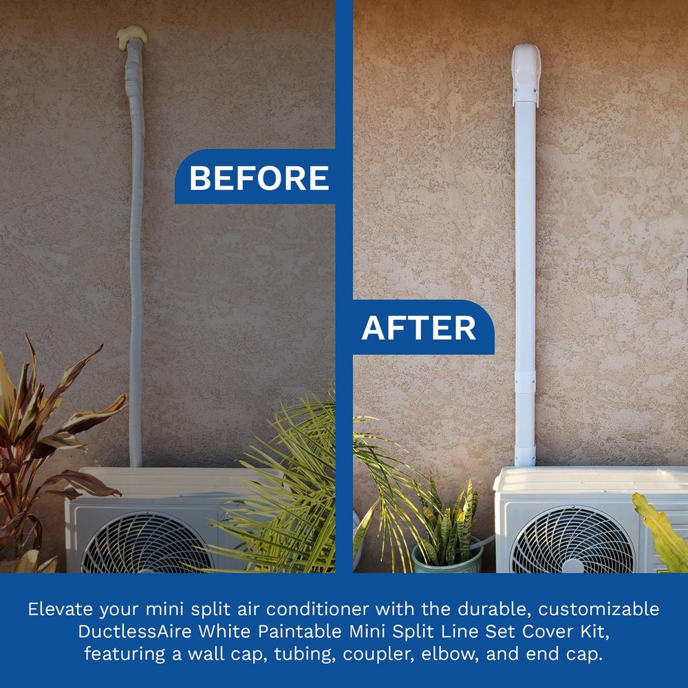 - Mini Split Line Set Cover Kit - Paintable Mini Split Cover for Air Conditio...