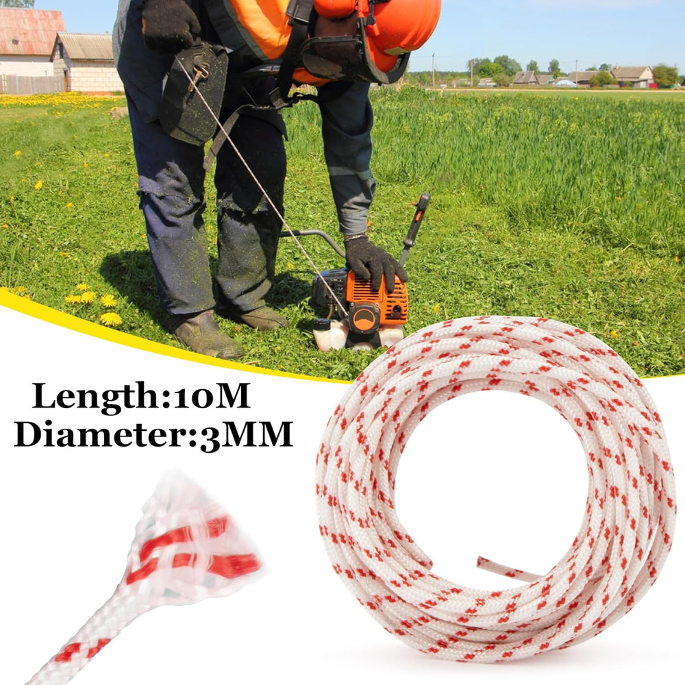 Recoil Starter Rope Pull Cord - 10 Metres 3.0 Mm Pull Cord,Start Cord String Rep