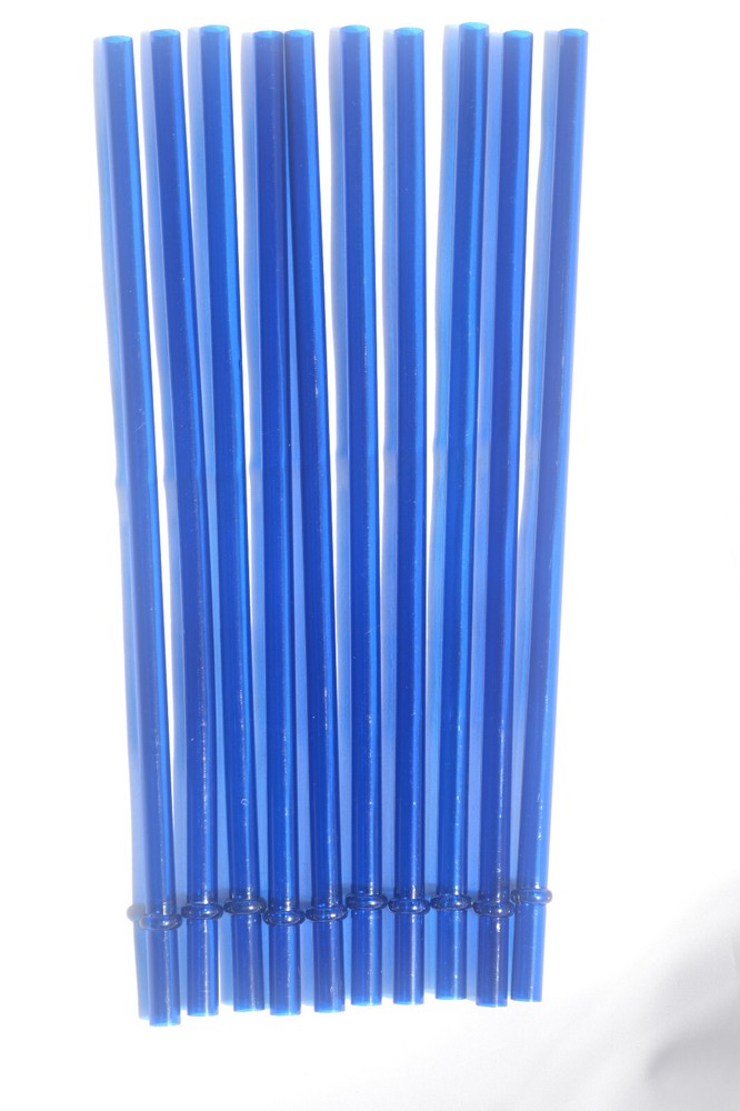 10 Dk Blue Solid 9" Reusable Straws Replacement Straws + Brush BPA Free Dishwash