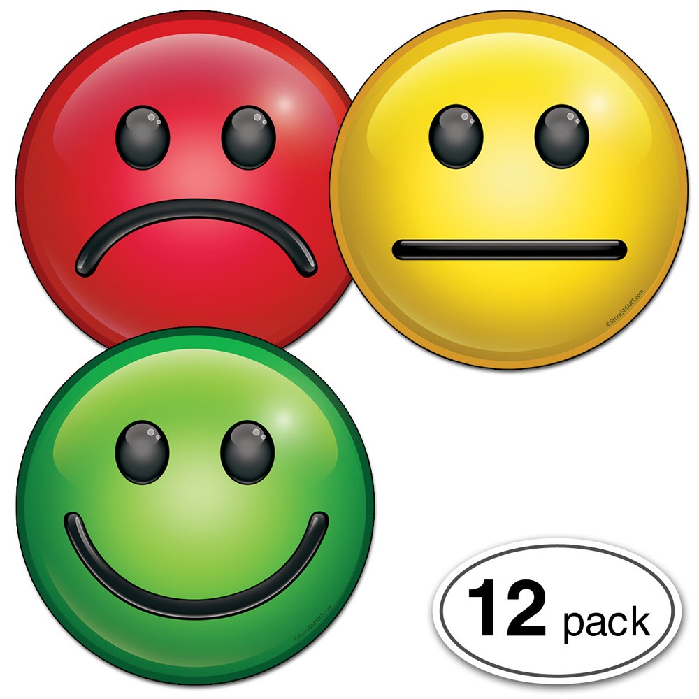 StoreSMART - 6" Mood Magnets for Status Visualization - 12-Pack - FACE6VP-12