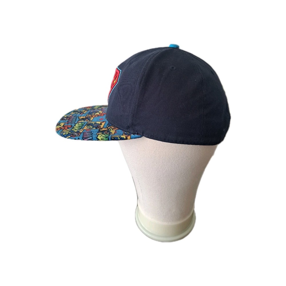 Superman Snapback Hat DC Comics Blue Multicolor Adjustable Cap Comic Book Hero