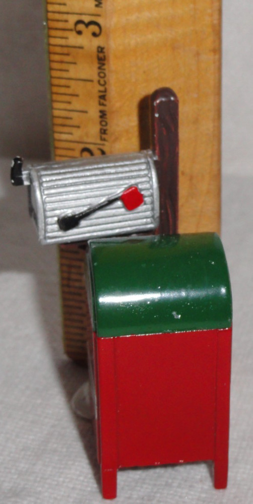 6 pc Dept 56 Accessories ~ 3 Mail Boxes on Post ~ Mail Box ~ Fire Hydrants