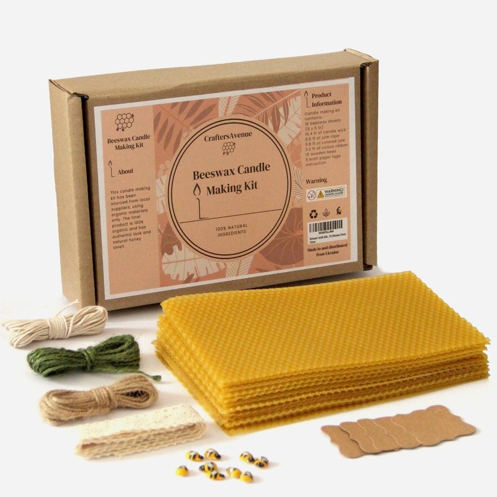 Beeswax Candle Making Kit - 16 Beeswax Sheets for Candle Making - Size 5 x 8 ...