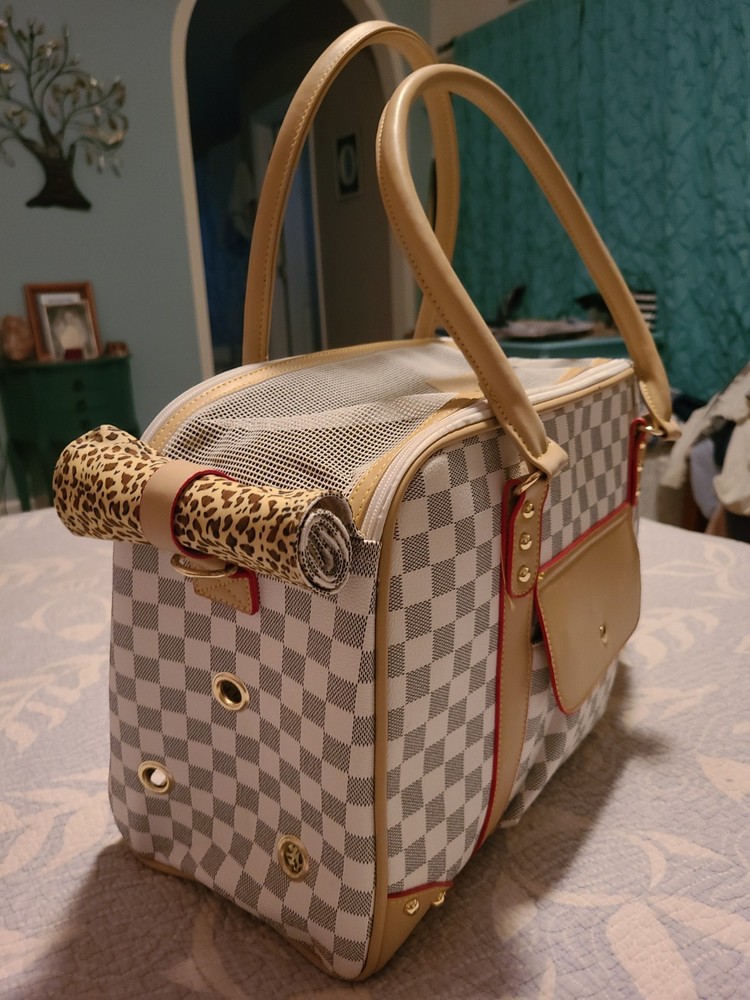 Pet Carrier Checkered Airline Approved