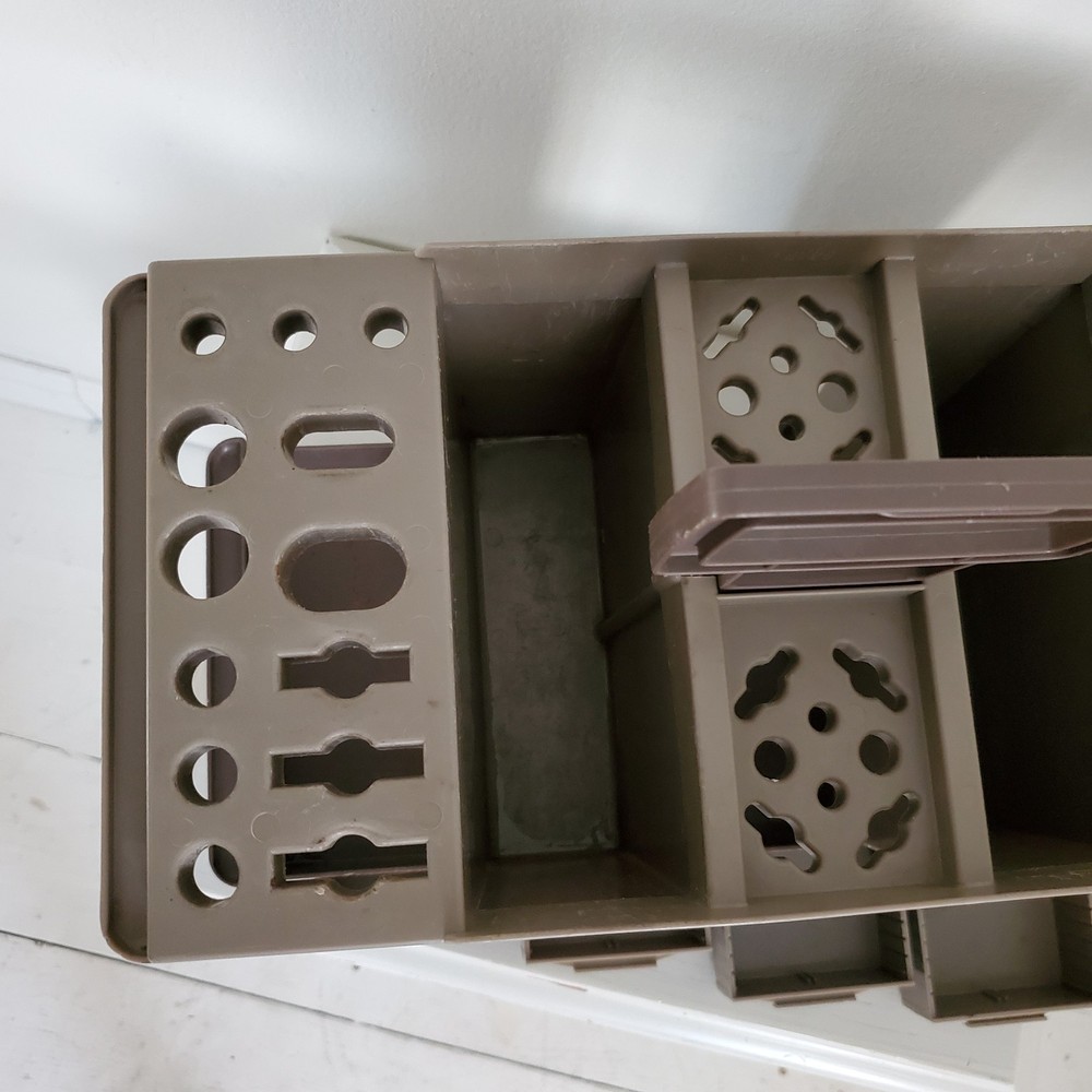Vintage Akro Mills Gray Plastic Drill Boy Toolbox Caddy