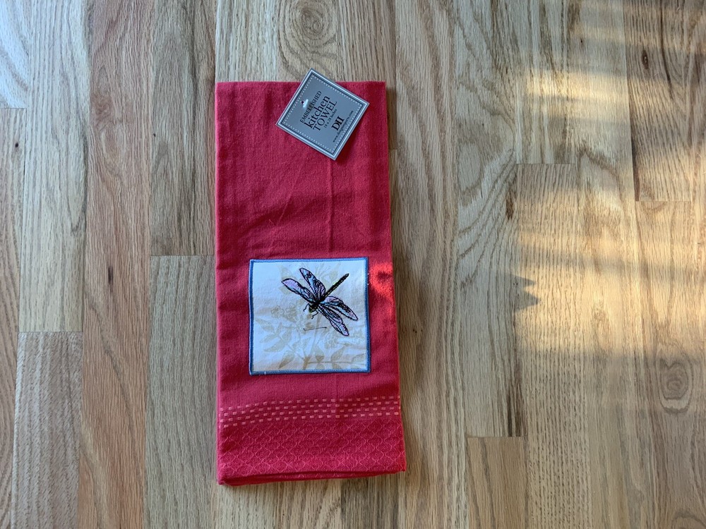 NWT Embellished Kitchen Towel 18 X 28 - Dragonfly