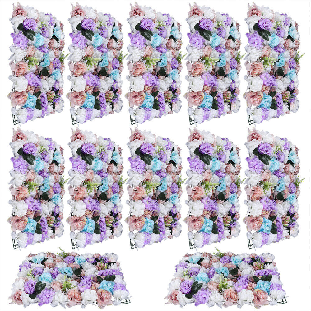 12 Pcs DIY Flowers Wall Frames Artificial Flower Grid Panels Plastic Flower Wall