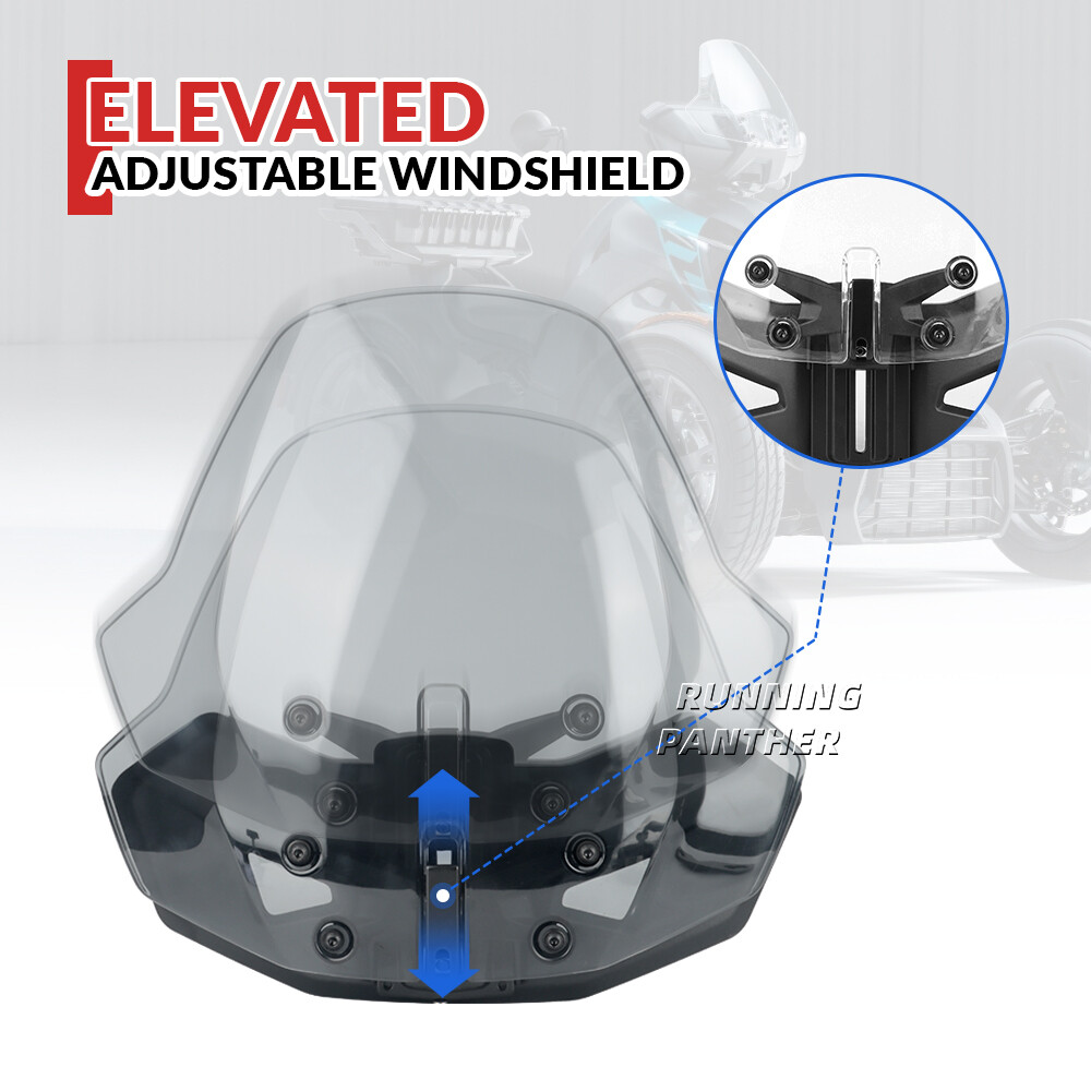 Adjustable Windscreen Windshield Wind Screen Shield For Can-Am Ryker 600 900
